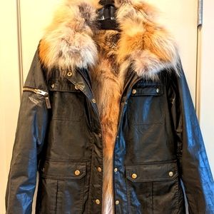SAM Waxed Fox Fur lined Jacket, large
